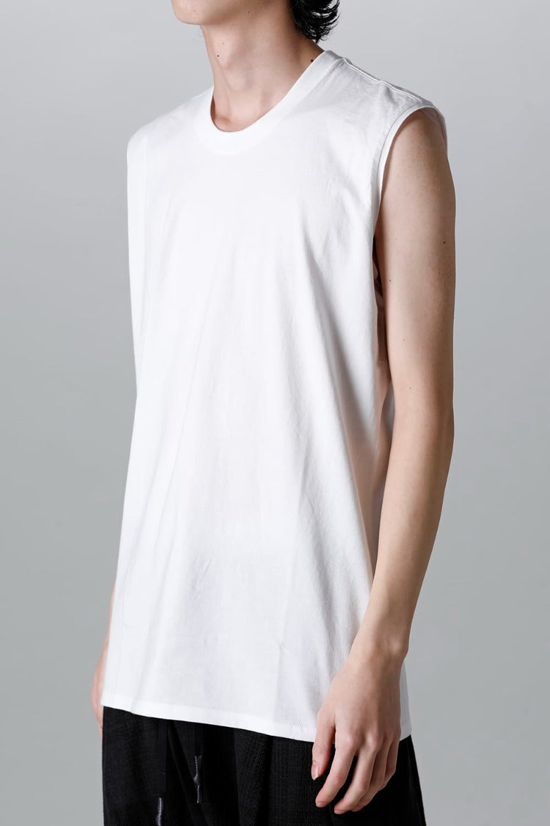 Sleeveless Back Print T-Shirt Off White