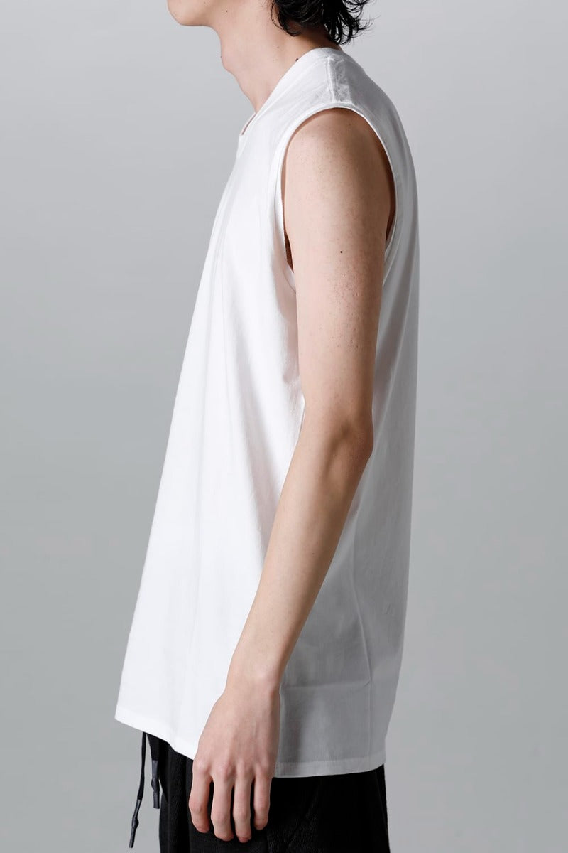 Sleeveless Back Print T-Shirt Off White