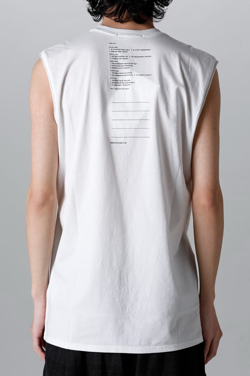 Sleeveless Back Print T-Shirt Off White