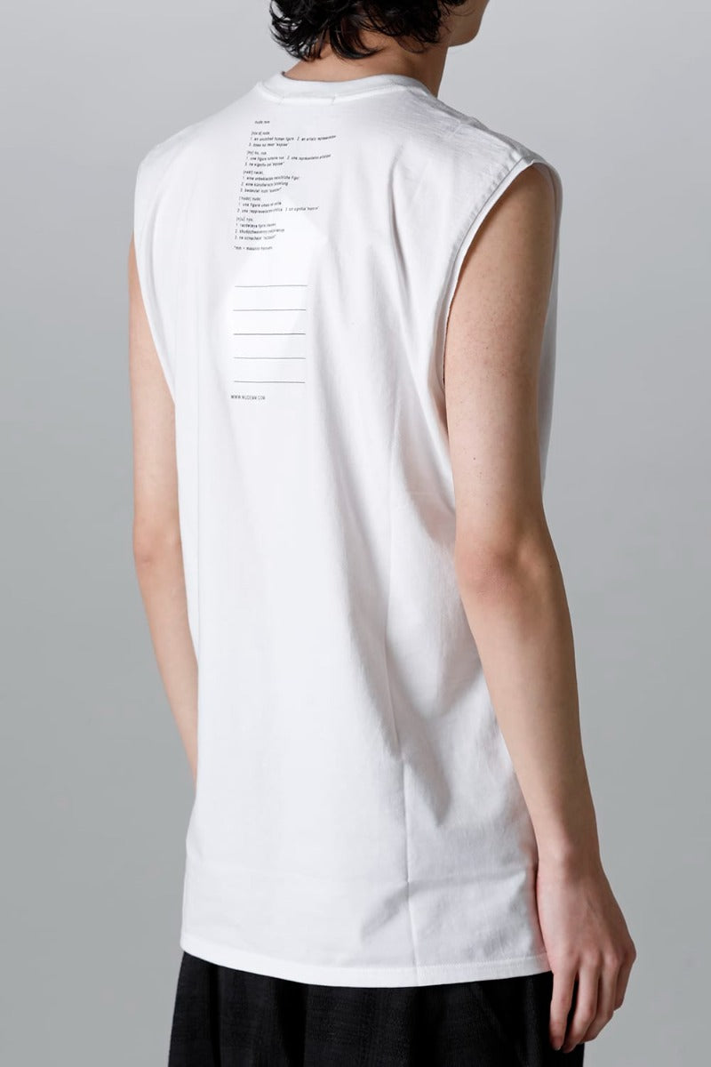 Sleeveless Back Print T-Shirt Off White