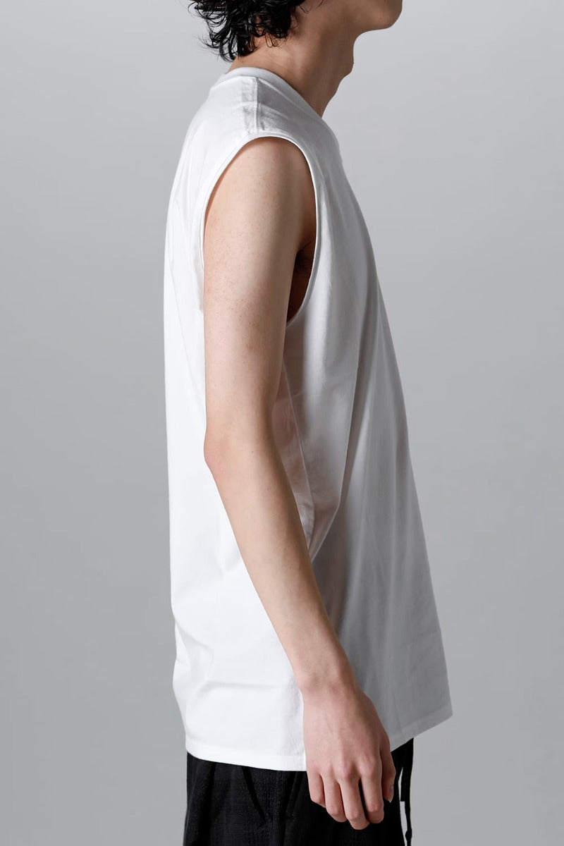 Sleeveless Back Print T-Shirt Off White