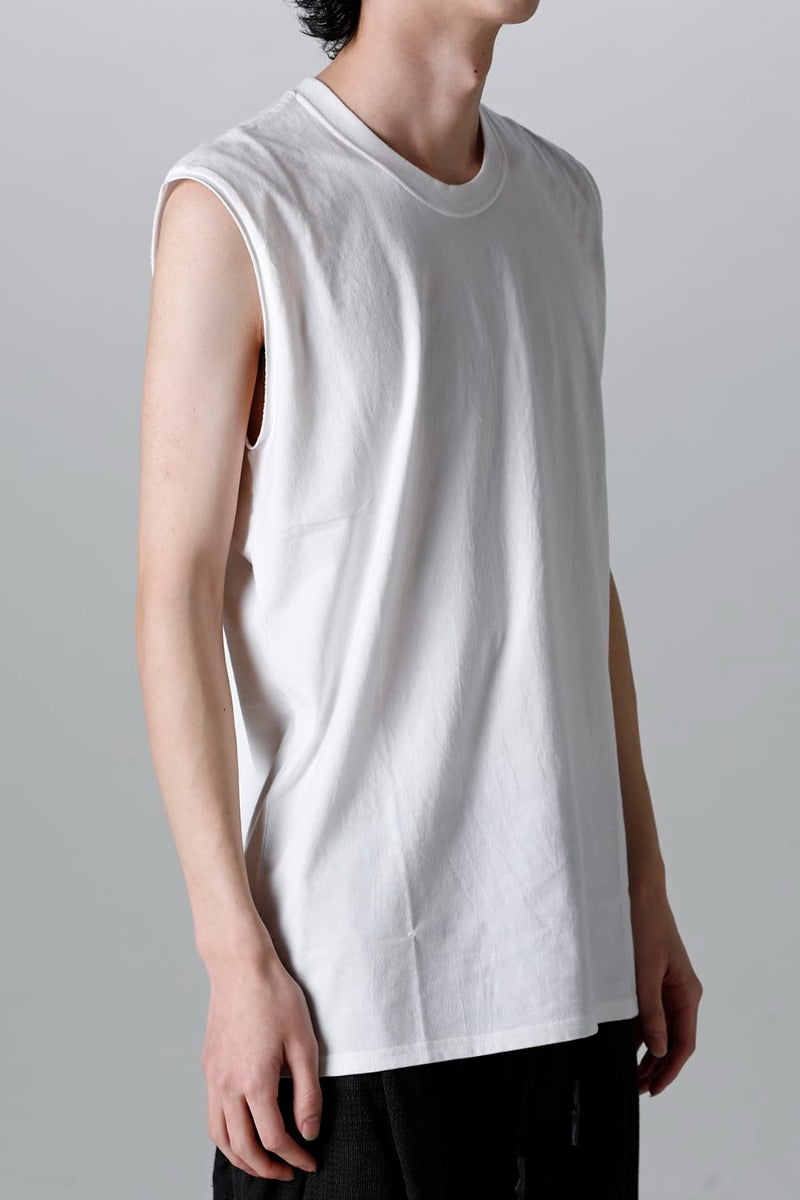 Sleeveless Back Print T-Shirt Off White