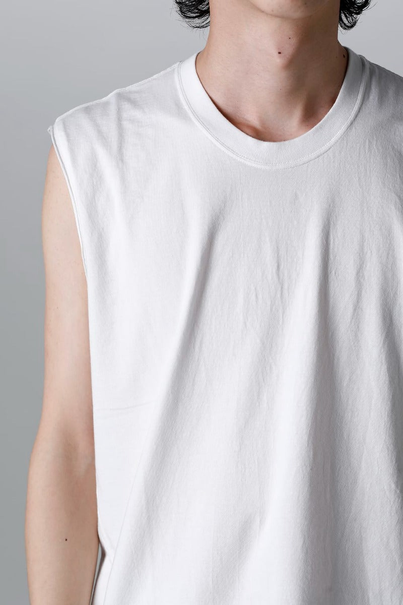 Sleeveless Back Print T-Shirt Off White