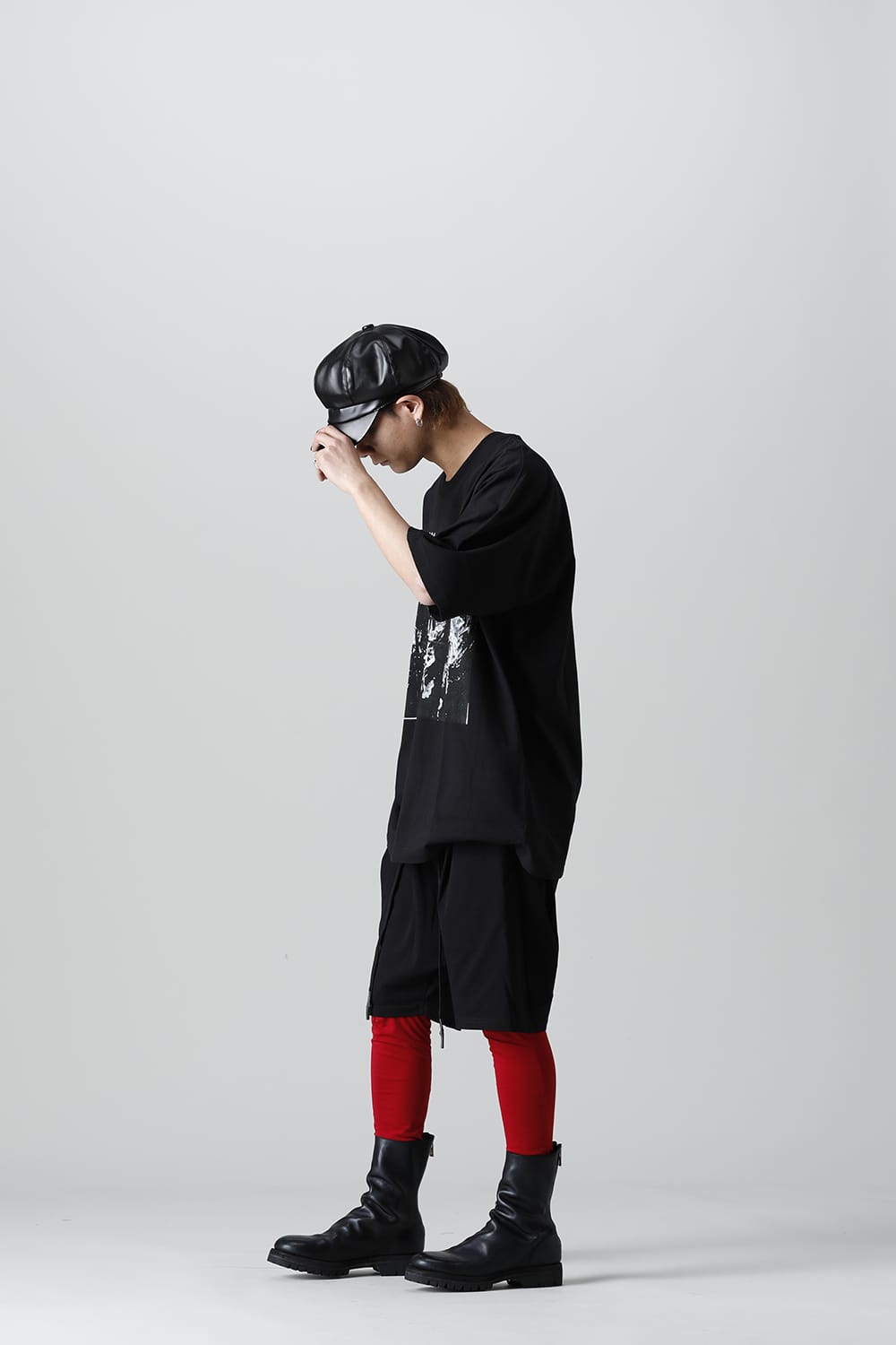 DISTORTION3 "Ryoya Nishimoto" Print Oversized T-shirt Black