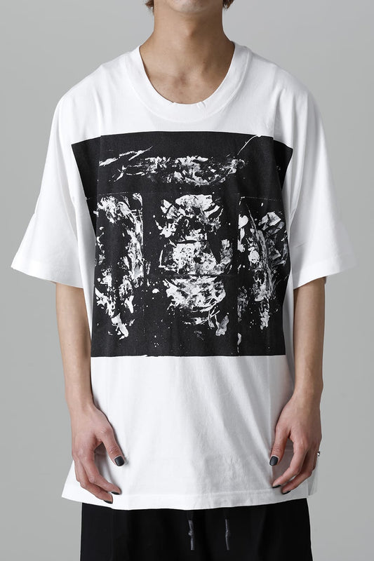 DISTORTION3 "Ryoya Nishimoto" Print Oversized T-shirt White