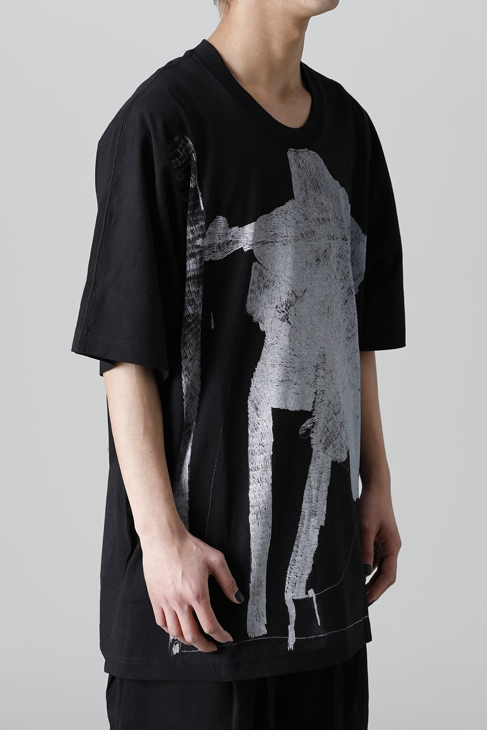 ディストーション3 "大路 裕也" プリント オーバーサイズTシャツ ブラック