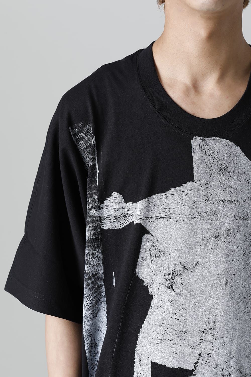 ディストーション3 "大路 裕也" プリント オーバーサイズTシャツ ブラック