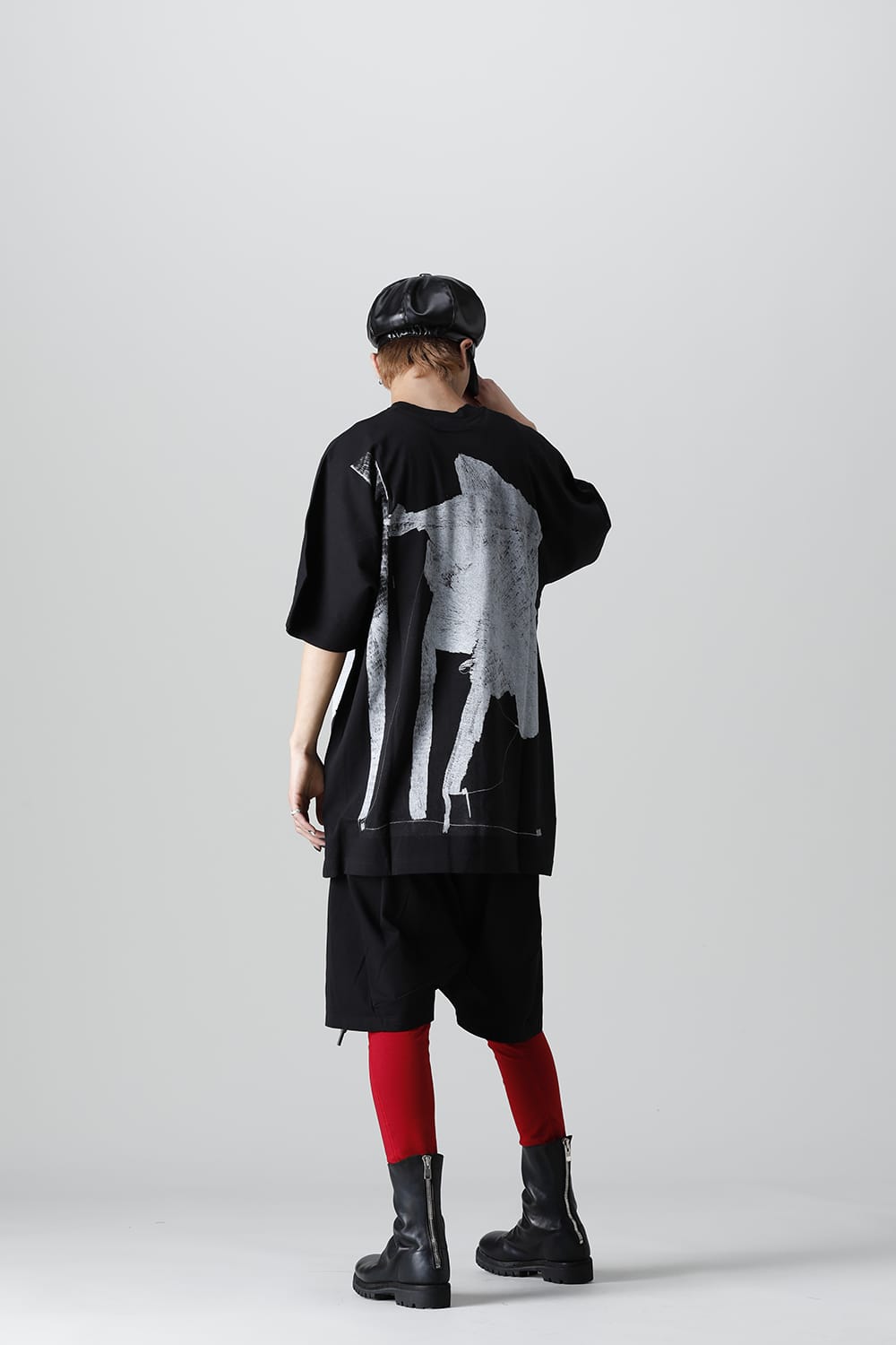 ディストーション3 "大路 裕也" プリント オーバーサイズTシャツ ブラック