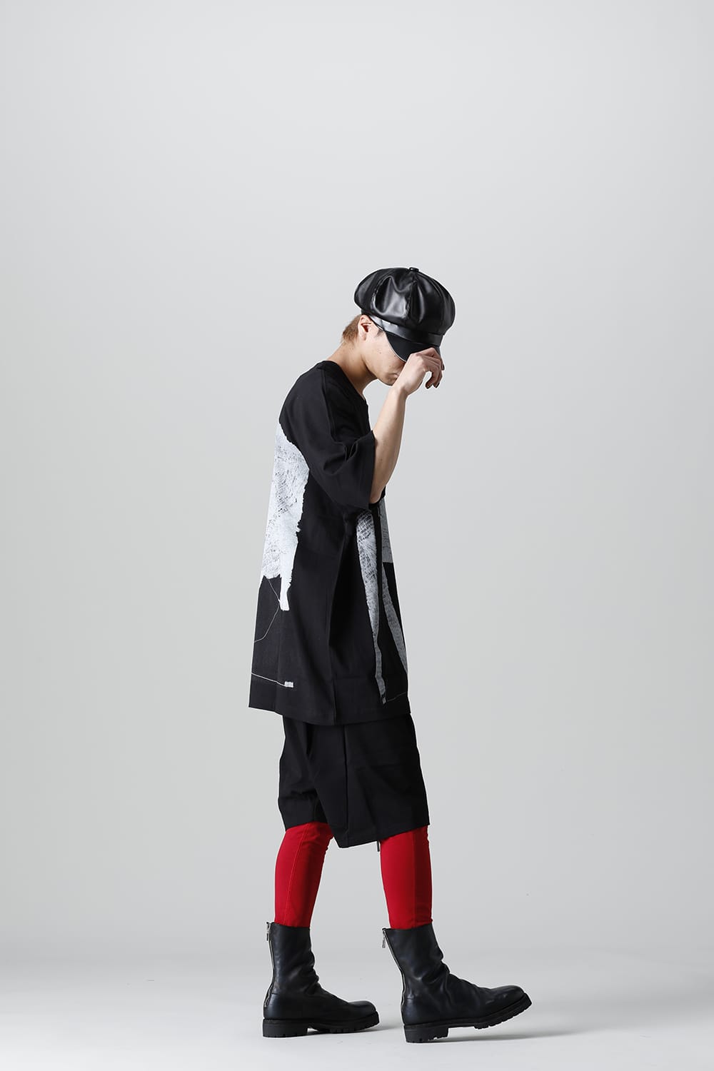 ディストーション3 "大路 裕也" プリント オーバーサイズTシャツ ブラック