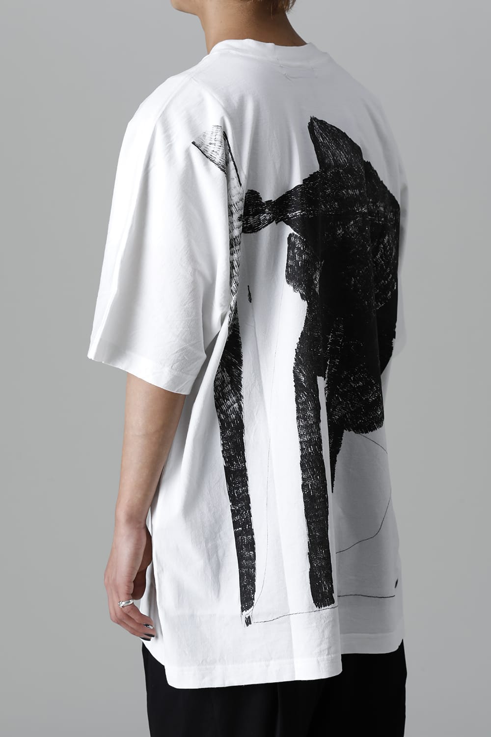 ディストーション3 "大路 裕也" プリント オーバーサイズTシャツ ホワイト