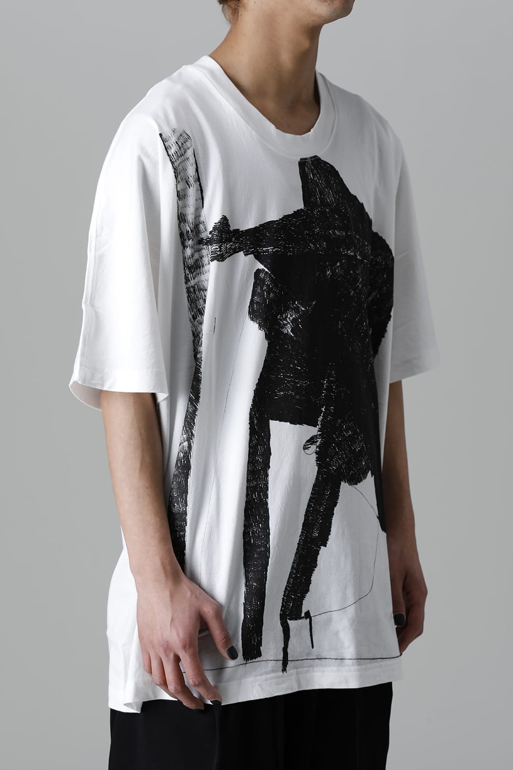 ディストーション3 "大路 裕也" プリント オーバーサイズTシャツ ホワイト