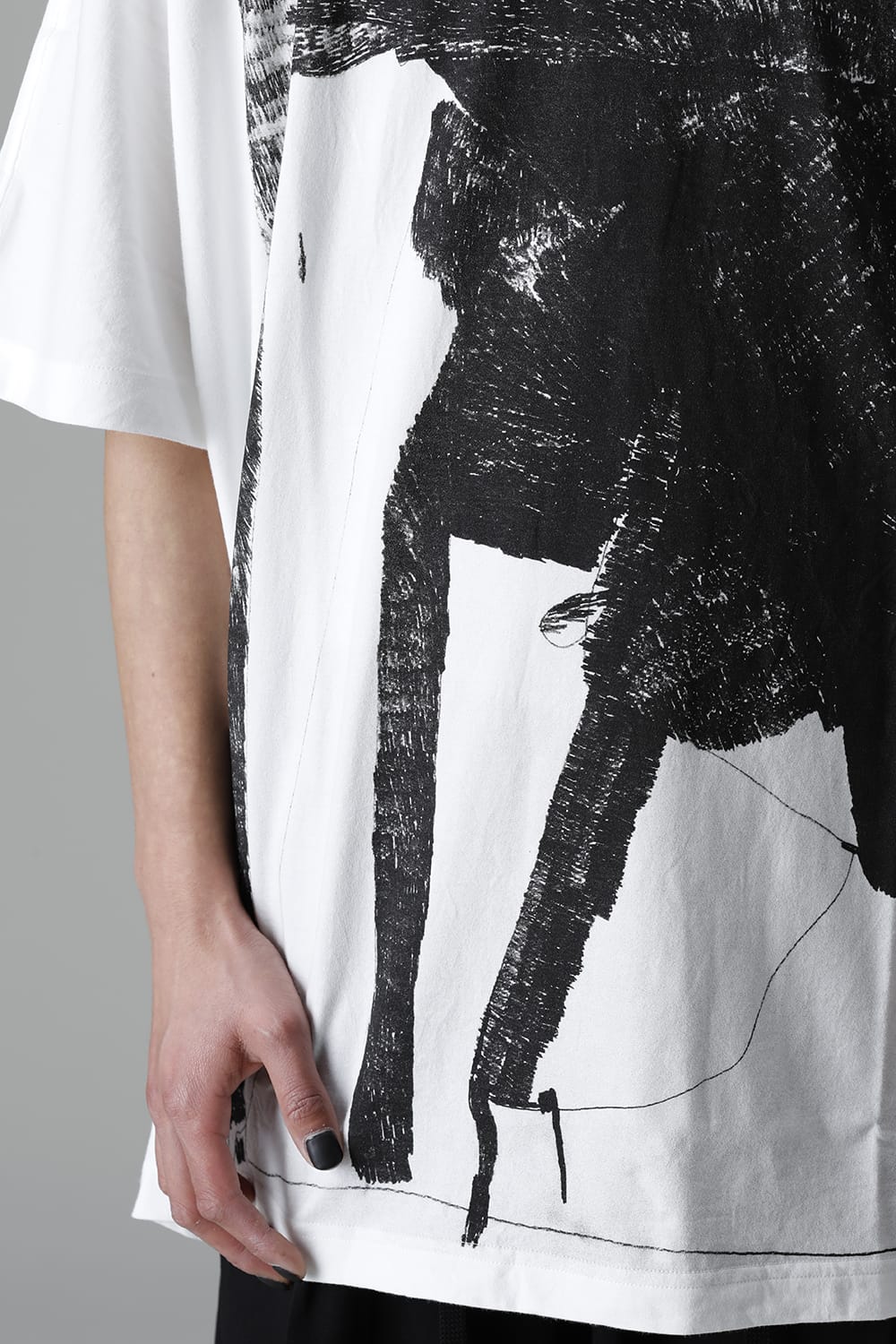 ディストーション3 "大路 裕也" プリント オーバーサイズTシャツ ホワイト