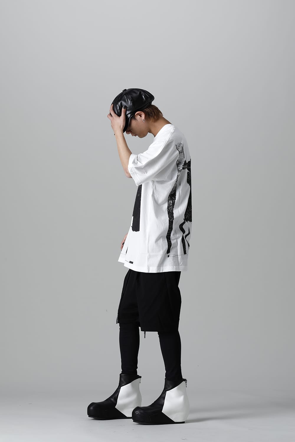 ディストーション3 "大路 裕也" プリント オーバーサイズTシャツ ホワイト