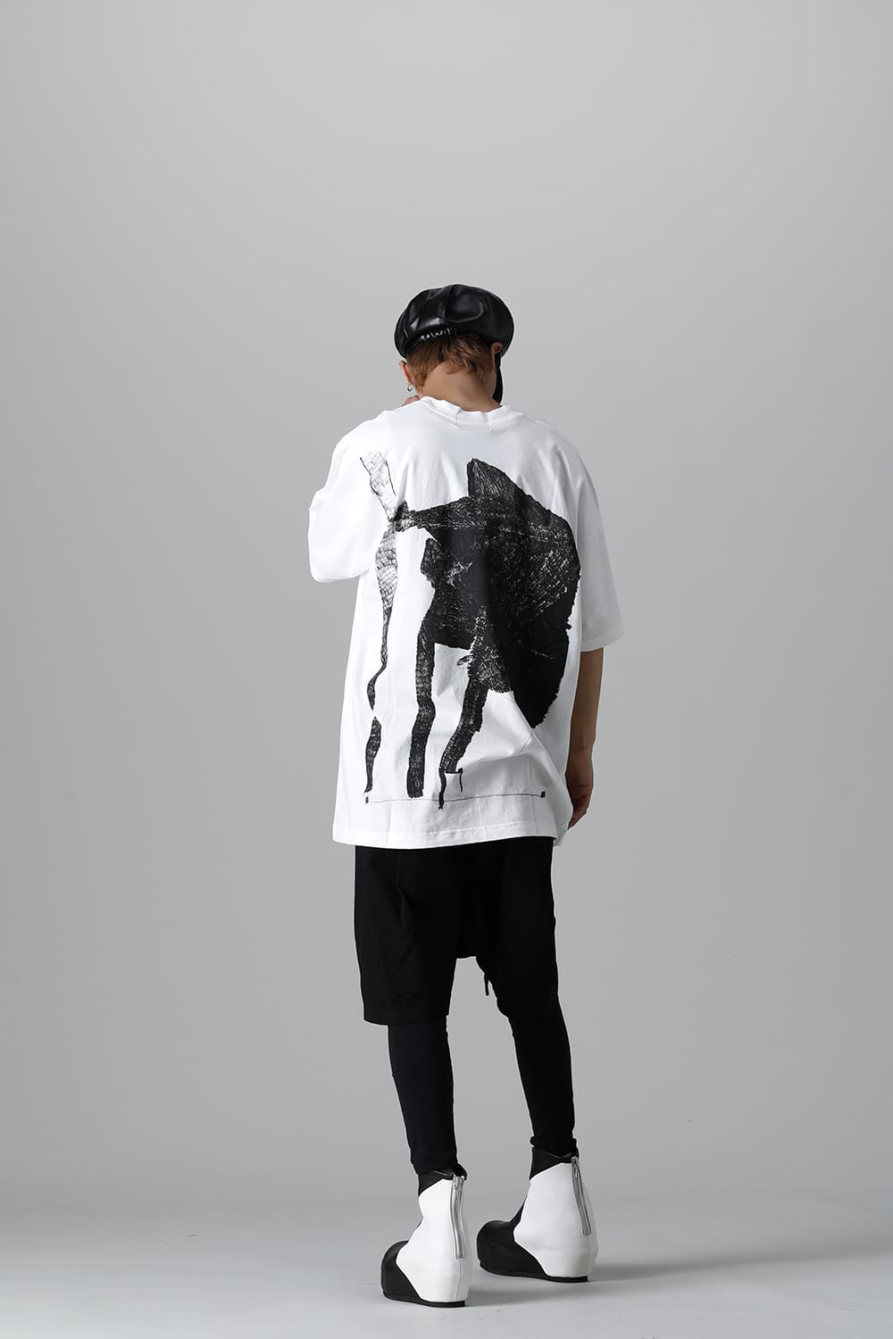 ディストーション3 "大路 裕也" プリント オーバーサイズTシャツ ホワイト