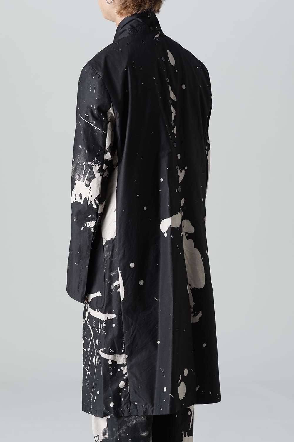 ディストーション3 "西本 浚也" ディスチャージ プリント ロングジャケット