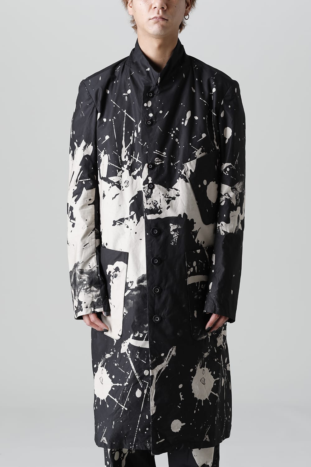 ディストーション3 "西本 浚也" ディスチャージ プリント ロングジャケット