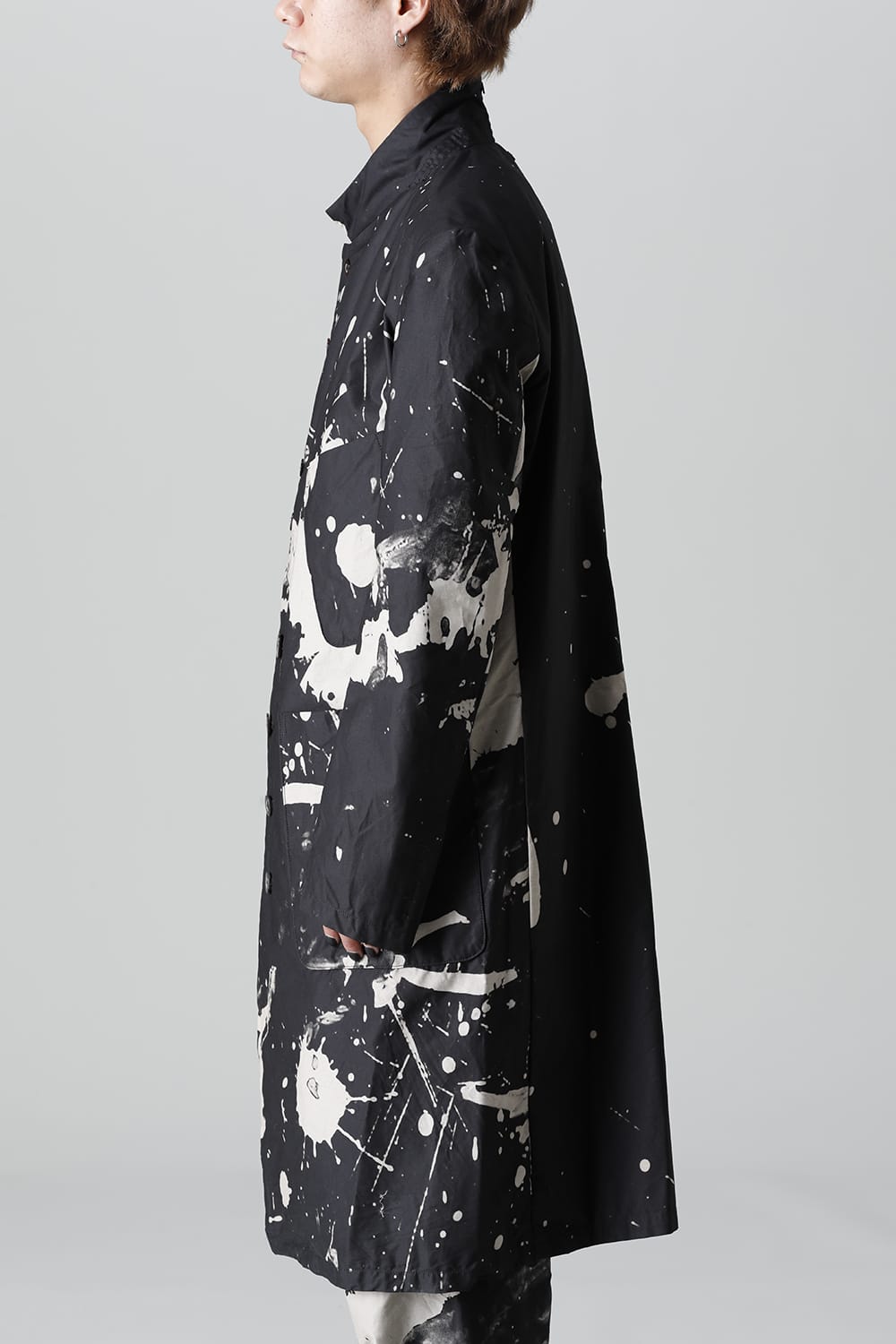 ディストーション3 "西本 浚也" ディスチャージ プリント ロングジャケット