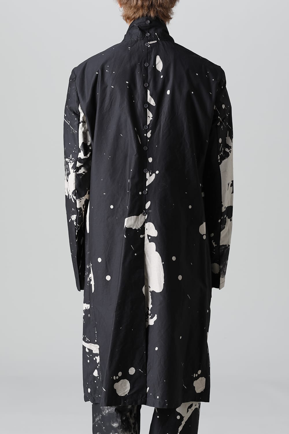 ディストーション3 "西本 浚也" ディスチャージ プリント ロングジャケット