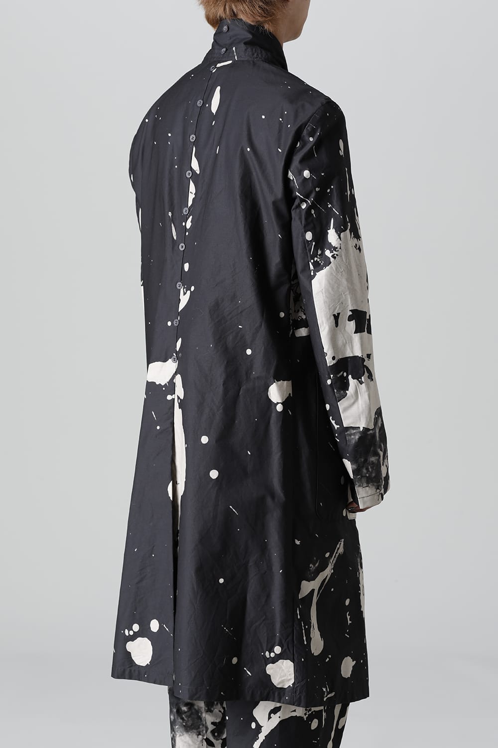 ディストーション3 "西本 浚也" ディスチャージ プリント ロングジャケット