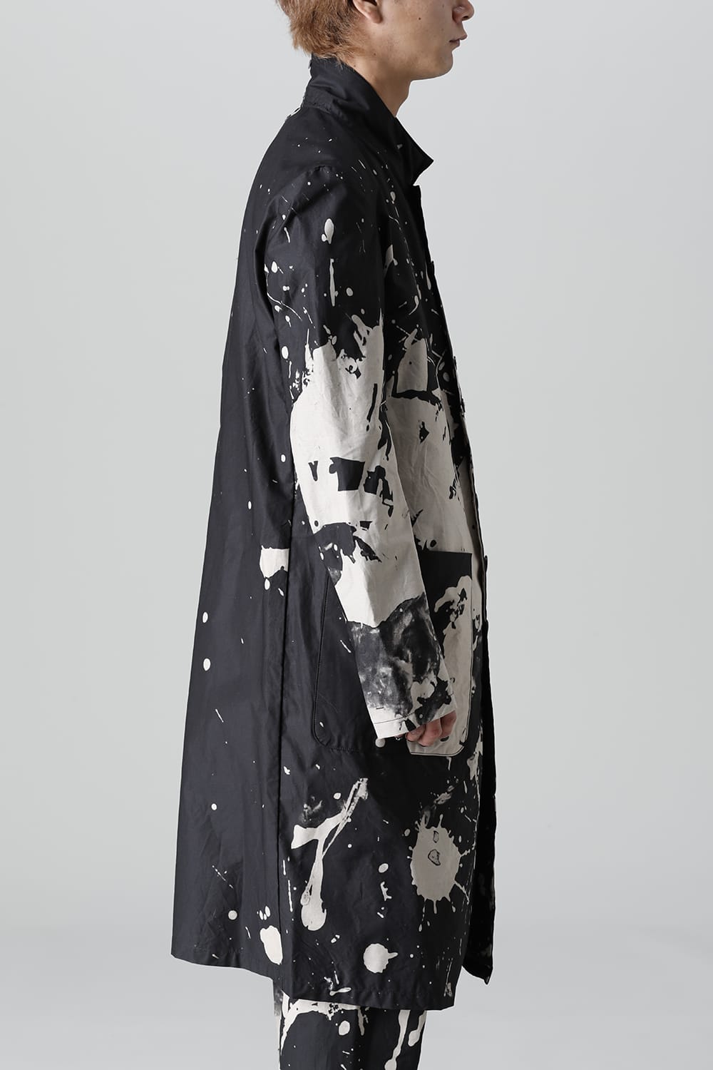 ディストーション3 "西本 浚也" ディスチャージ プリント ロングジャケット