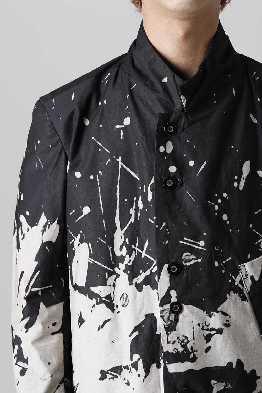 ディストーション3 "西本 浚也" ディスチャージ プリント ロングジャケット