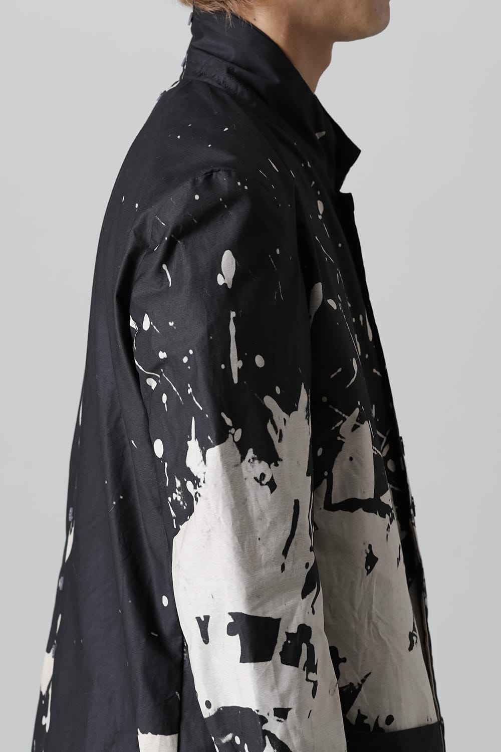 ディストーション3 "西本 浚也" ディスチャージ プリント ロングジャケット