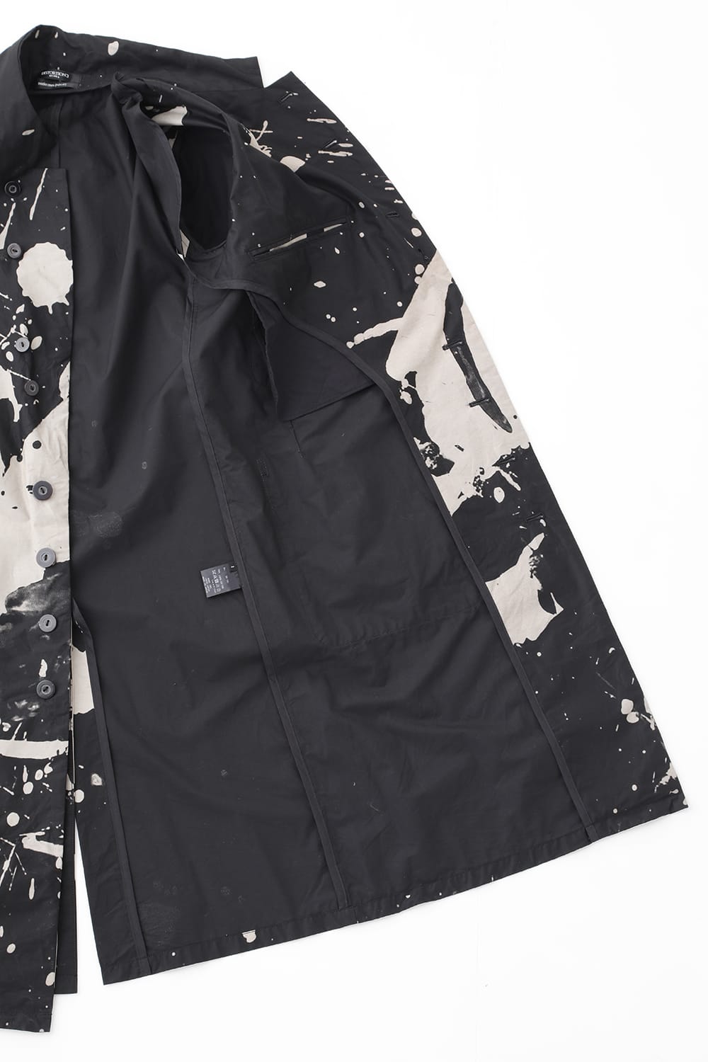 ディストーション3 "西本 浚也" ディスチャージ プリント ロングジャケット