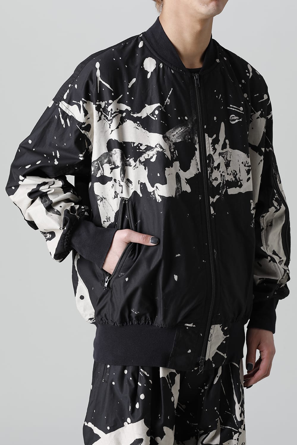 ディストーション3 "西本 浚也" ディスチャージ プリント ボンバージャケット