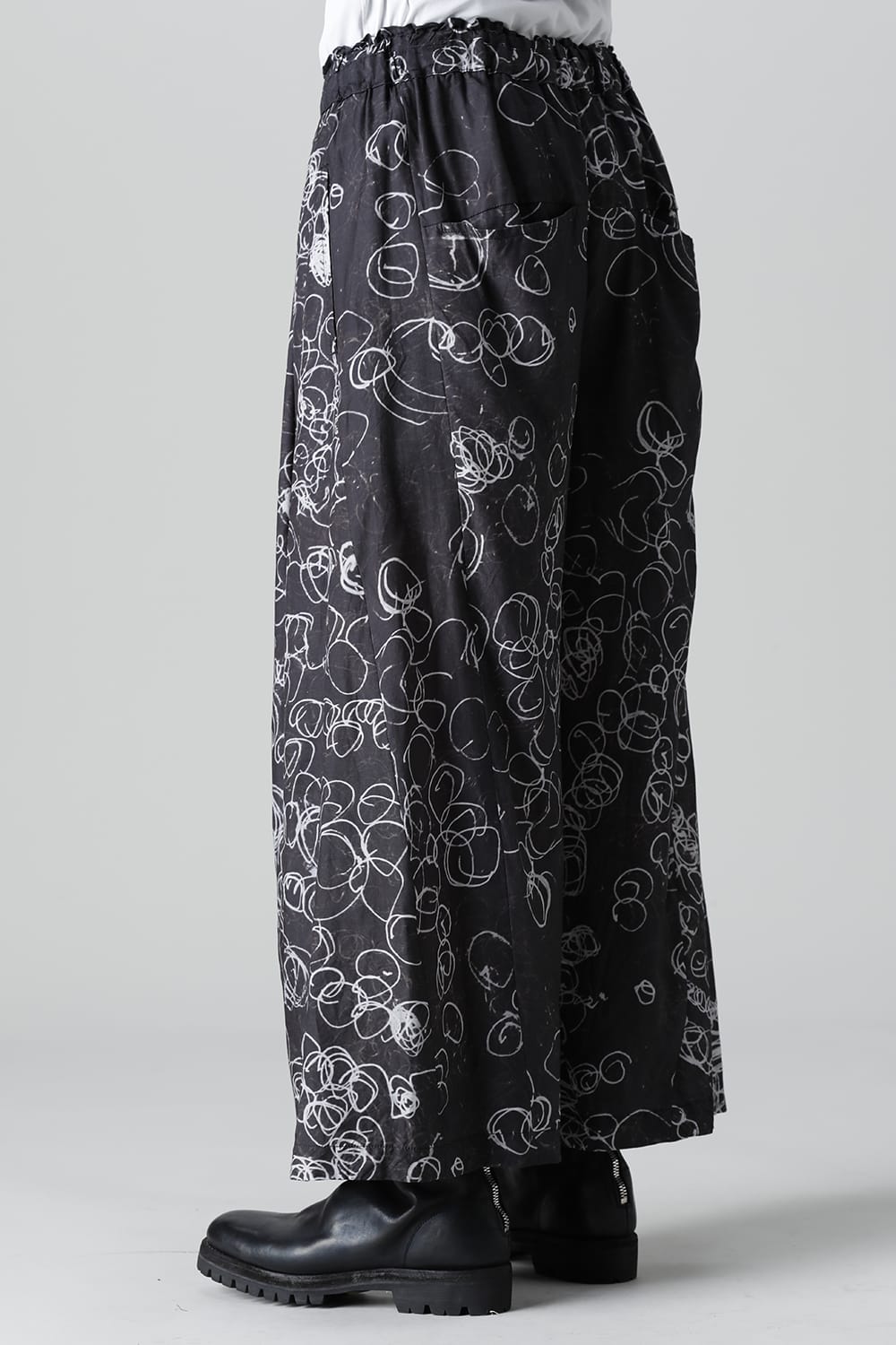 ディストーション3 "北村 悠" インクジェット プリント スーパーワイド レグパンツ