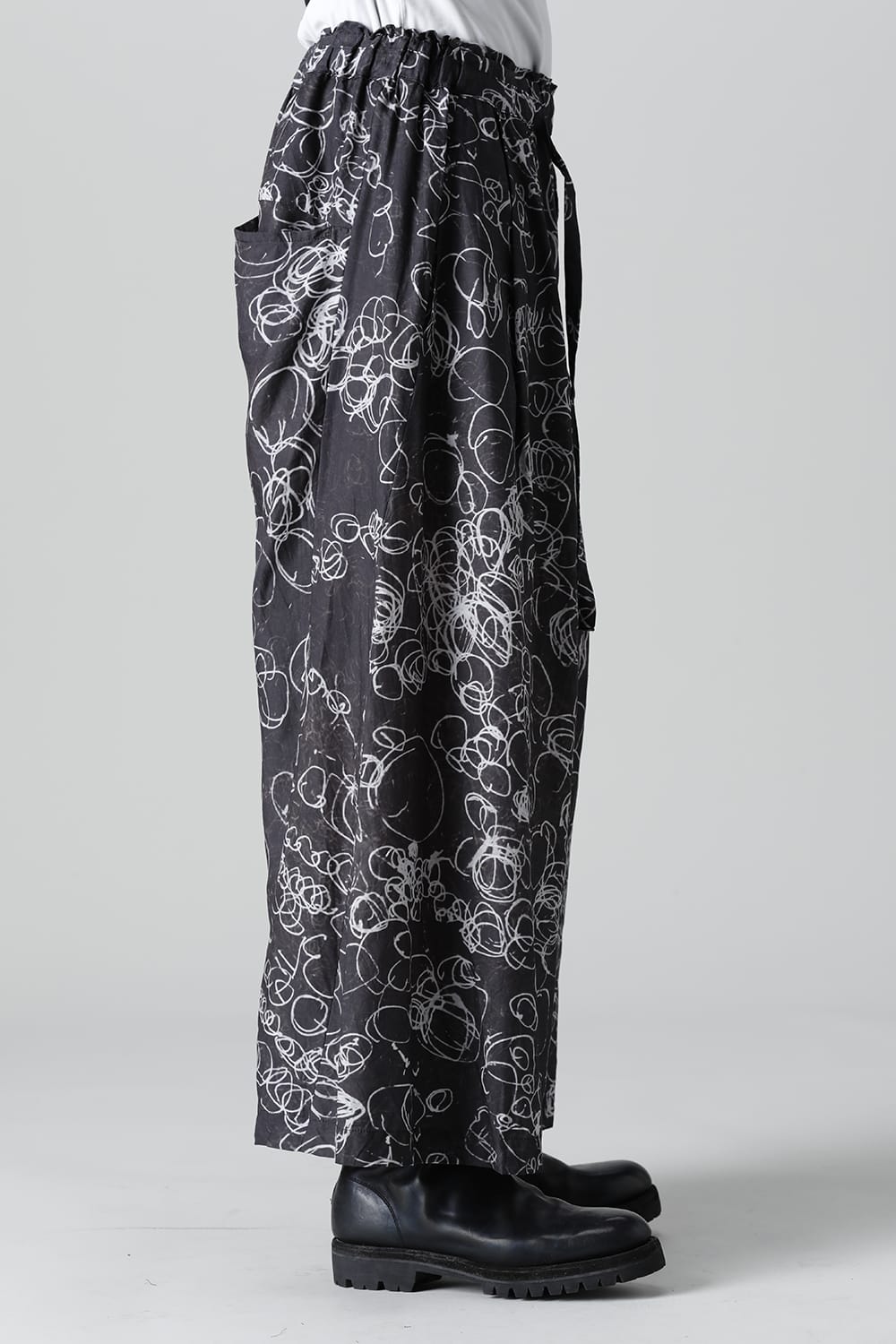 ディストーション3 "北村 悠" インクジェット プリント スーパーワイド レグパンツ