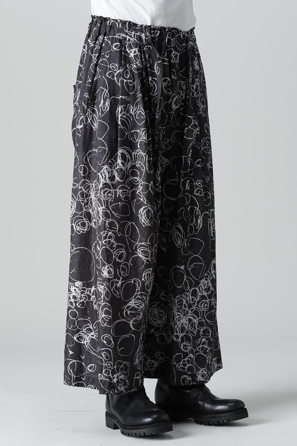 ディストーション3 "北村 悠" インクジェット プリント スーパーワイド レグパンツ