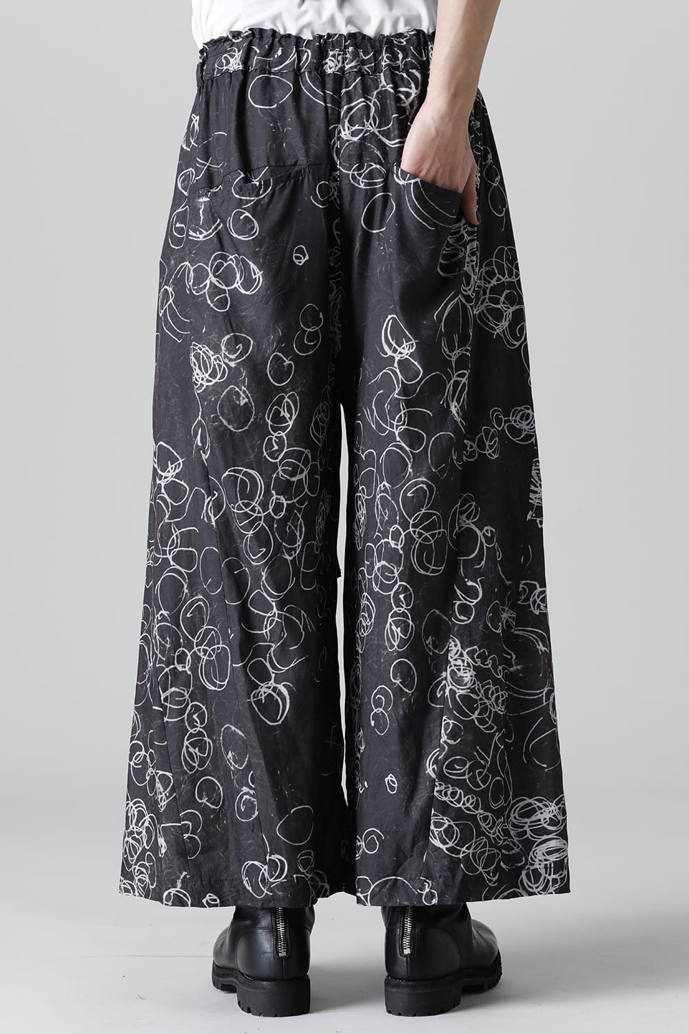 ディストーション3 "北村 悠" インクジェット プリント スーパーワイド レグパンツ