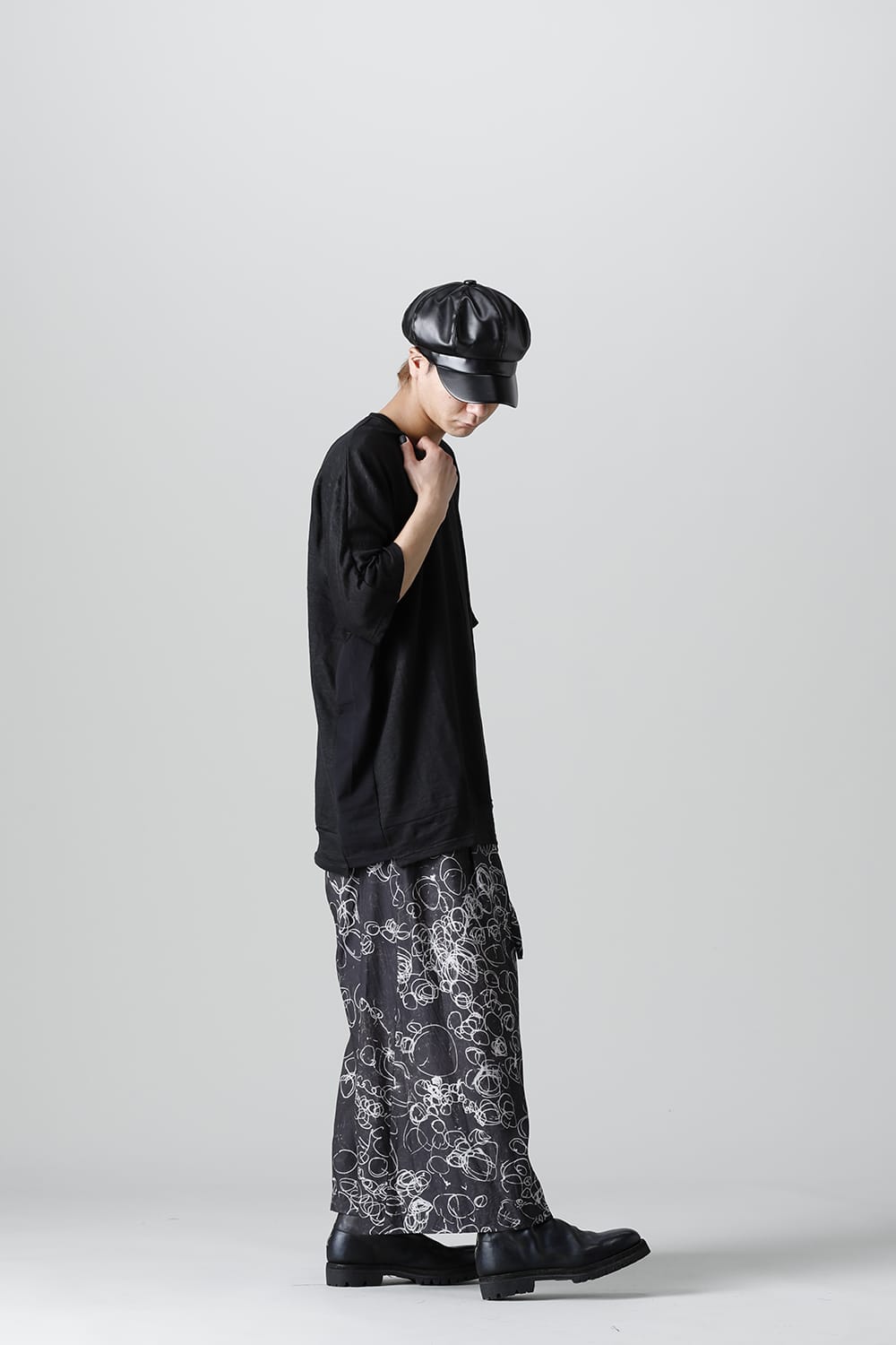 ディストーション3 "北村 悠" インクジェット プリント スーパーワイド レグパンツ