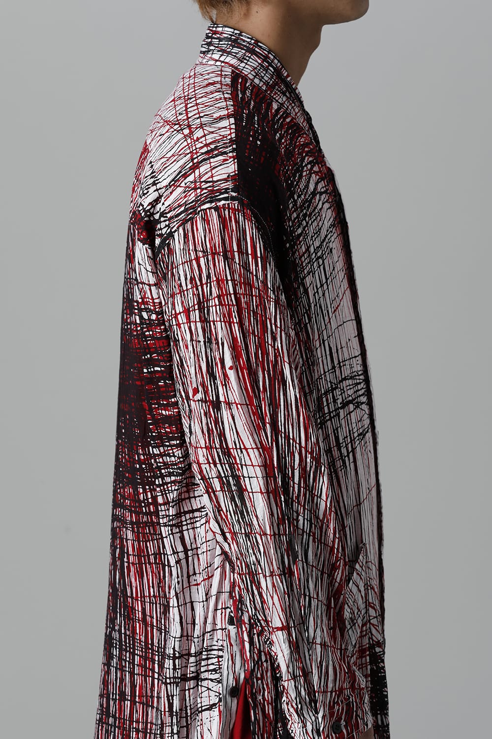 ディストーション3 "中川 ももこ" プリント オーバーサイズ ロングシャツ