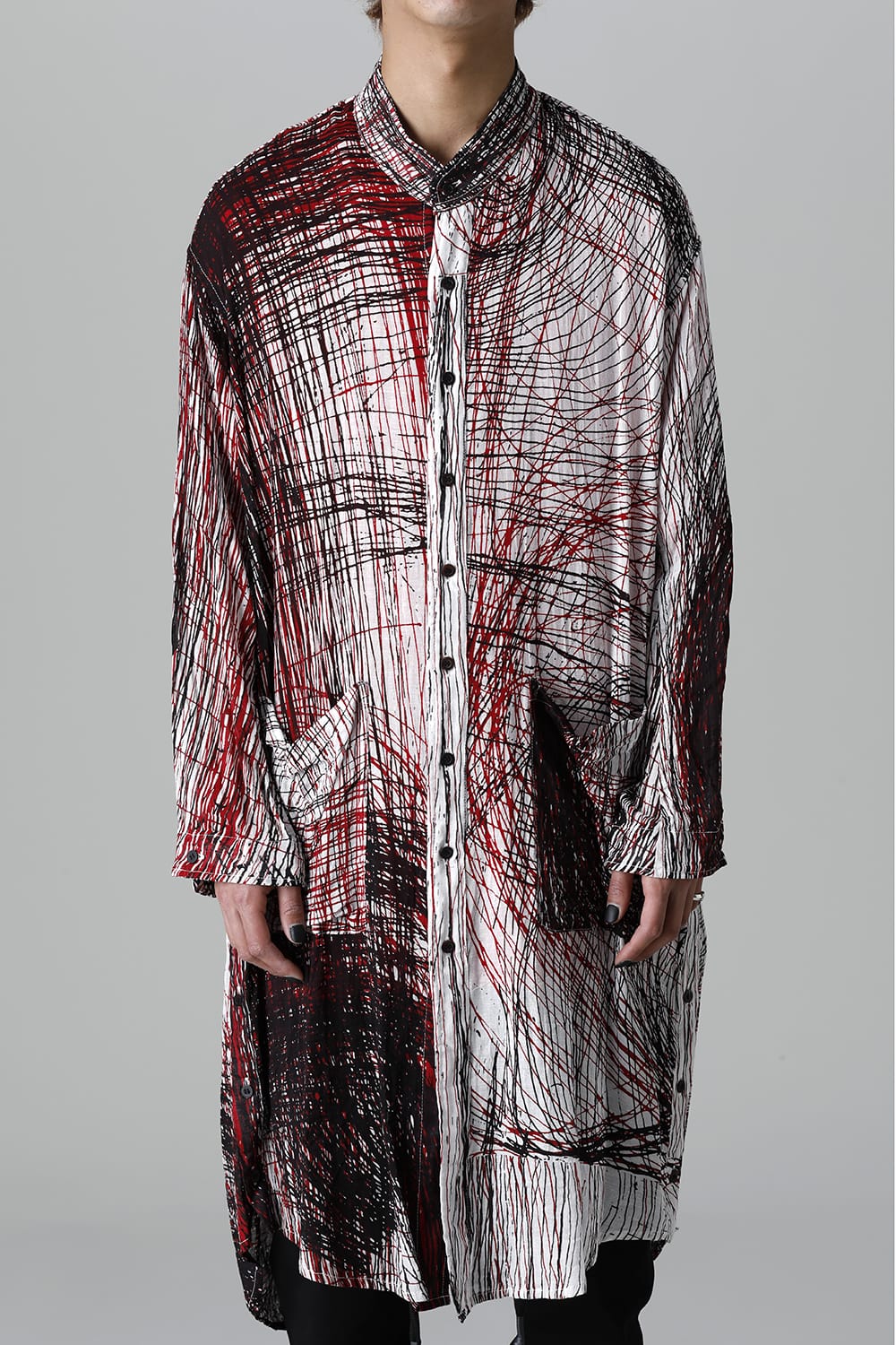 ディストーション3 "中川 ももこ" プリント オーバーサイズ ロングシャツ