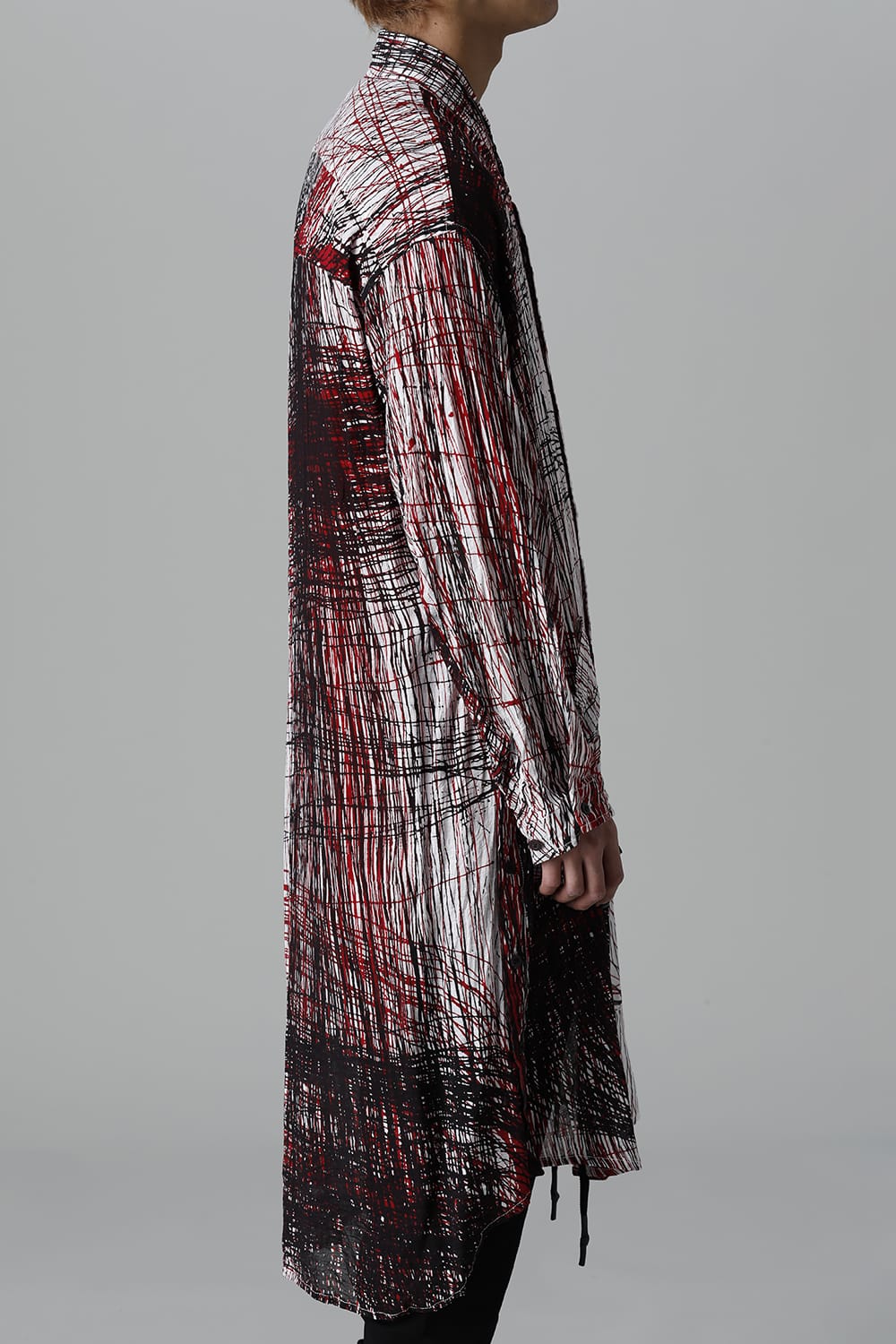 ディストーション3 "中川 ももこ" プリント オーバーサイズ ロングシャツ