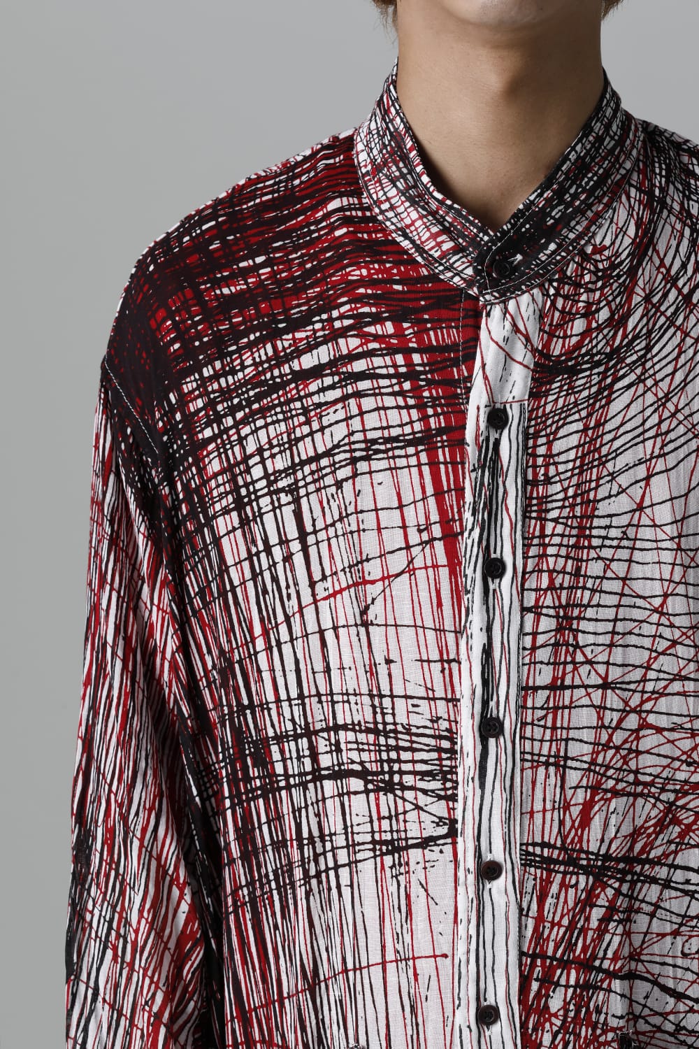 ディストーション3 "中川 ももこ" プリント オーバーサイズ ロングシャツ