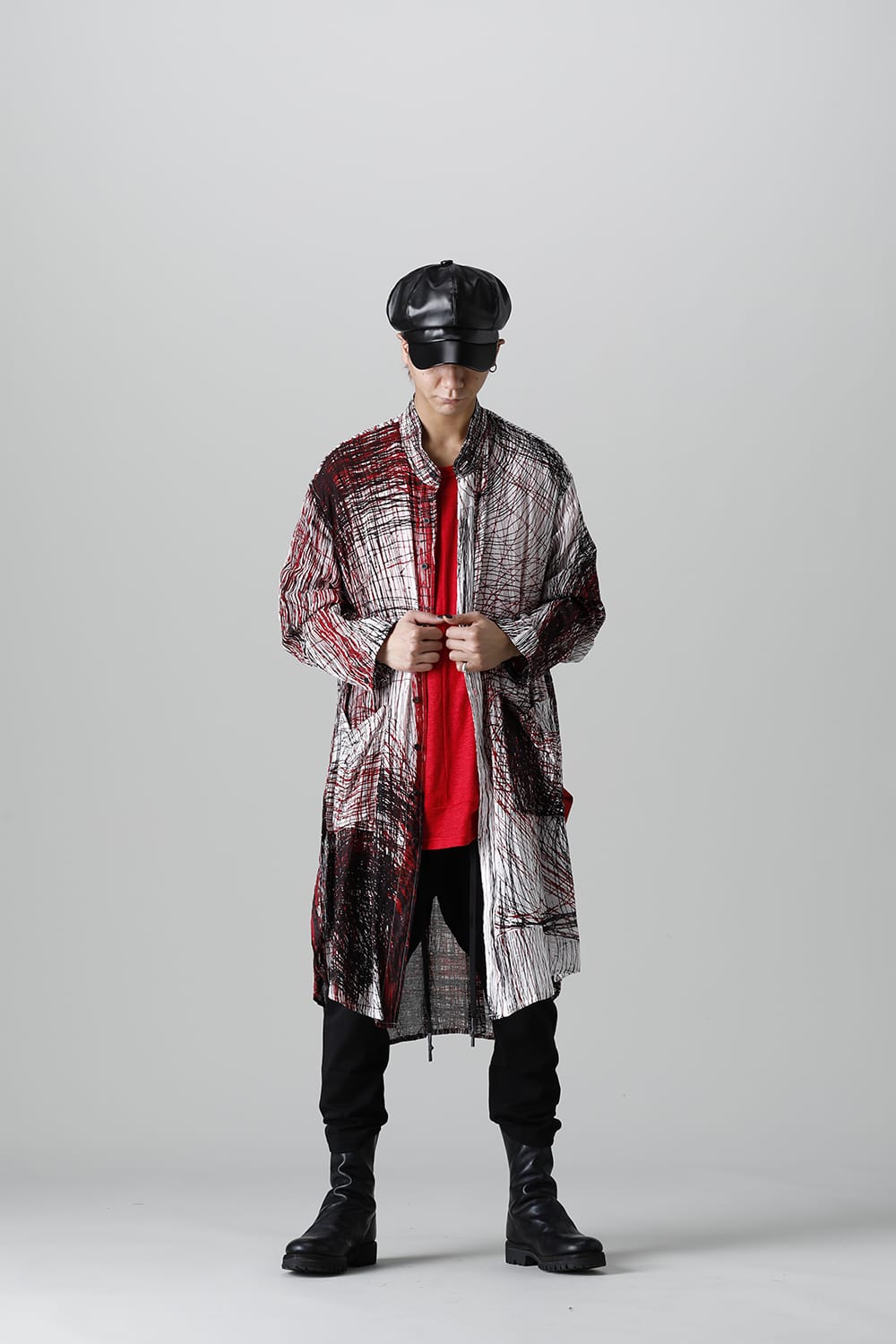 ディストーション3 "中川 ももこ" プリント オーバーサイズ ロングシャツ