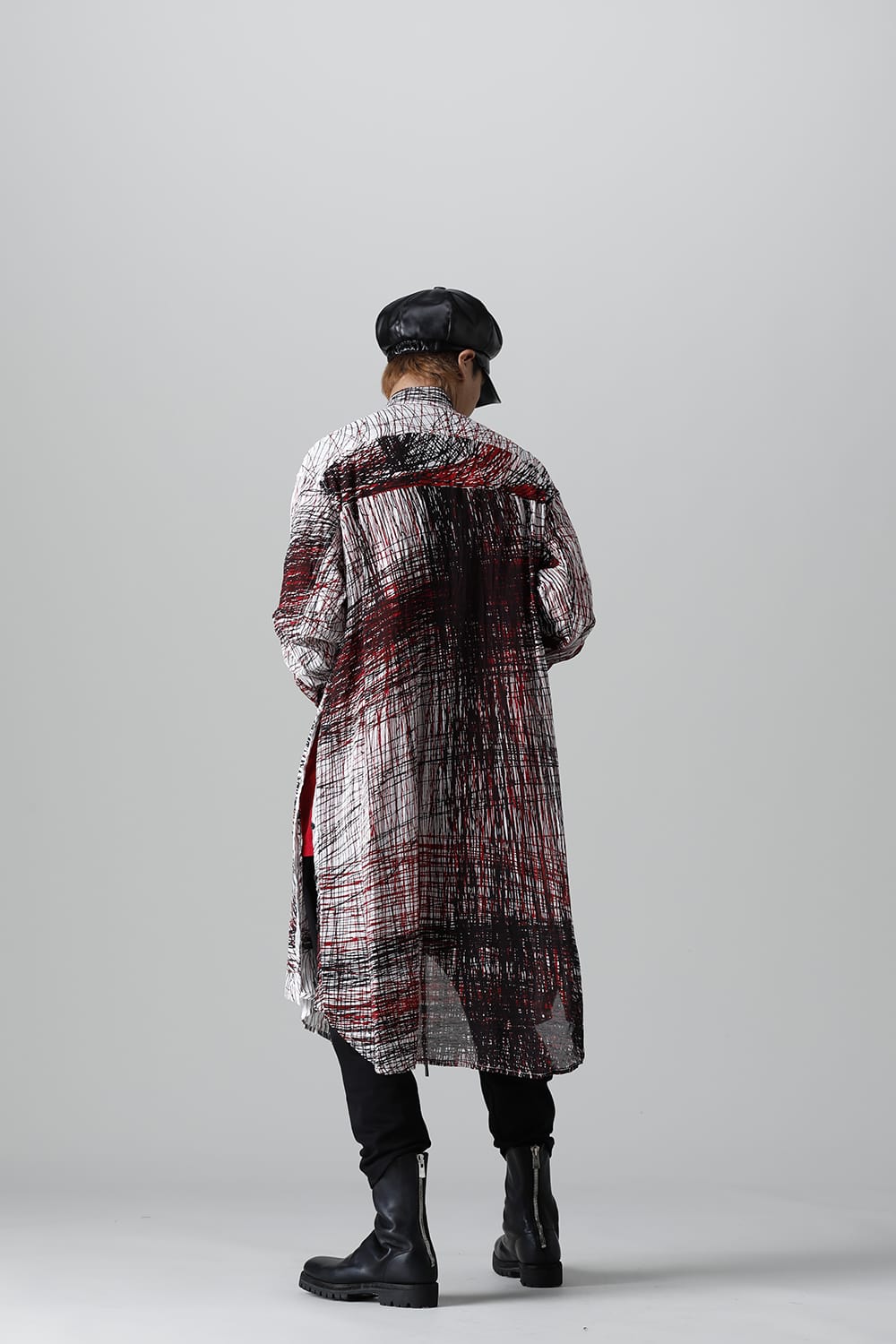 ディストーション3 "中川 ももこ" プリント オーバーサイズ ロングシャツ