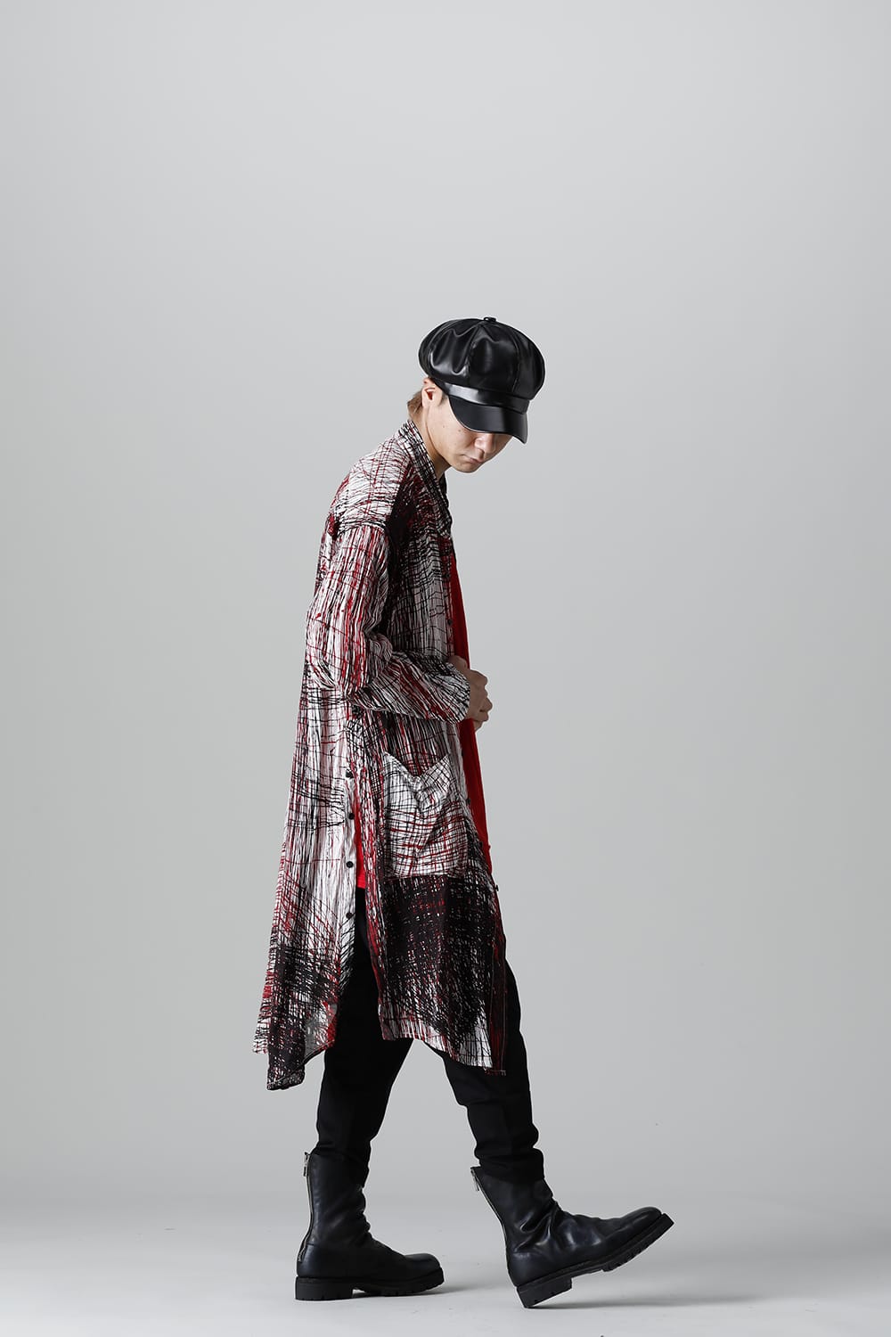 ディストーション3 "中川 ももこ" プリント オーバーサイズ ロングシャツ