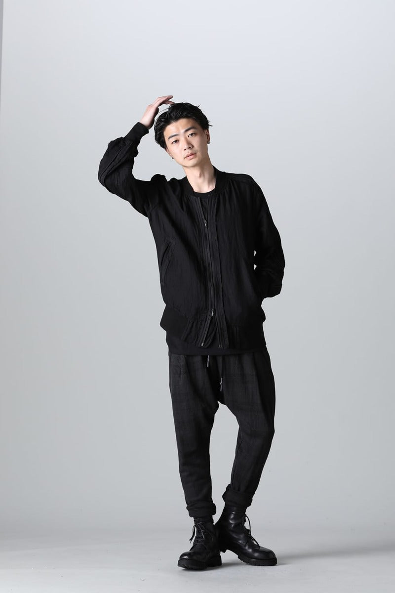 Garment dyed Bomber jacket Black