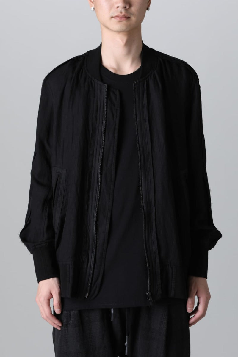 Garment dyed Bomber jacket Black