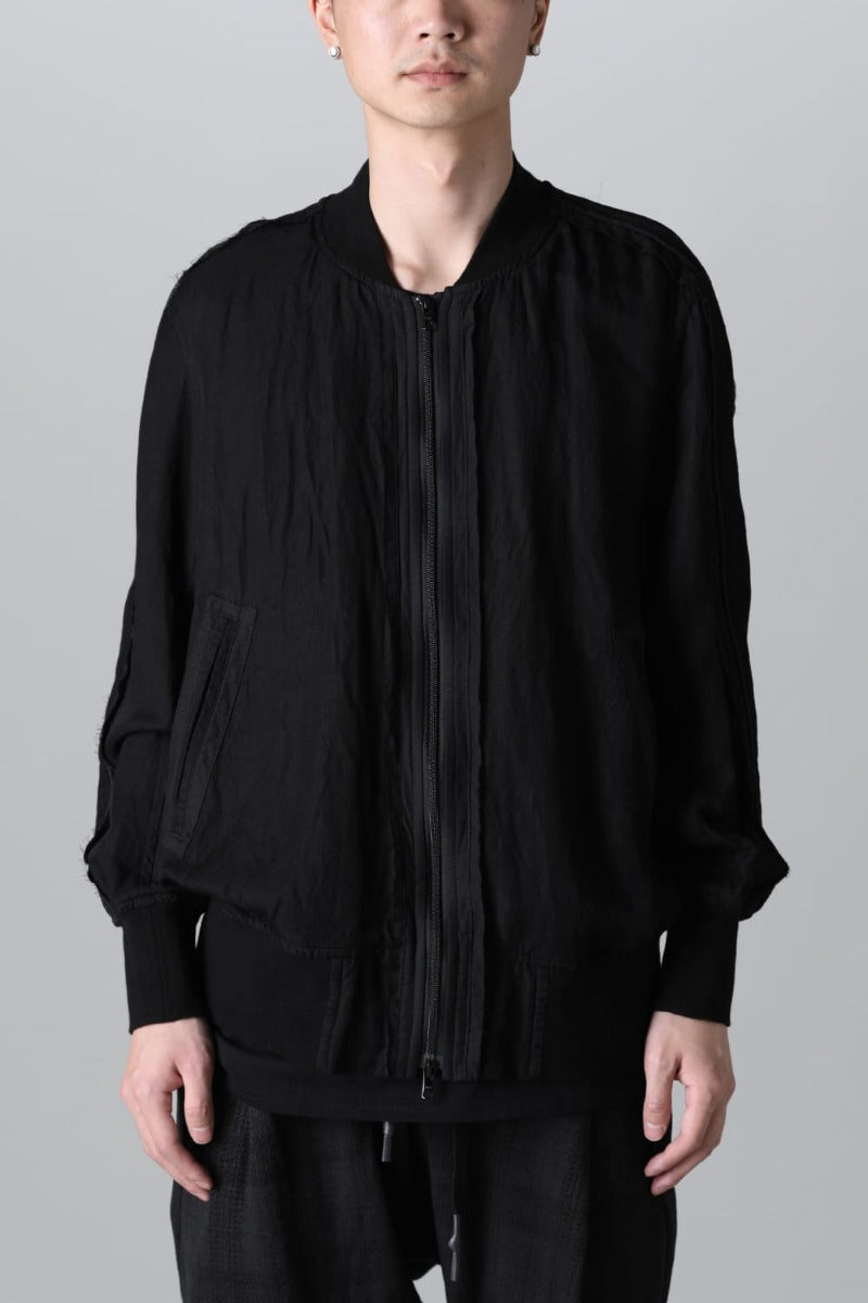 Garment dyed Bomber jacket Black