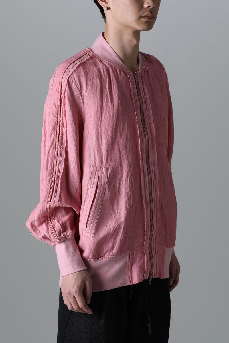 Garment dyed Bomber jacket Pink