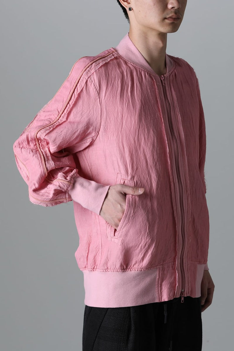 Garment dyed Bomber jacket Pink