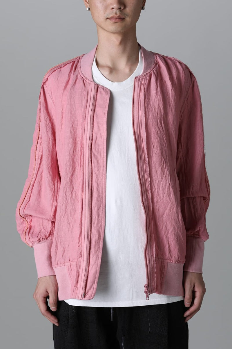 Garment dyed Bomber jacket Pink