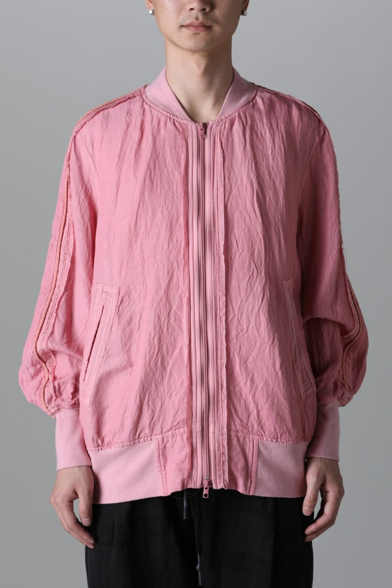 Garment dyed Bomber jacket Pink