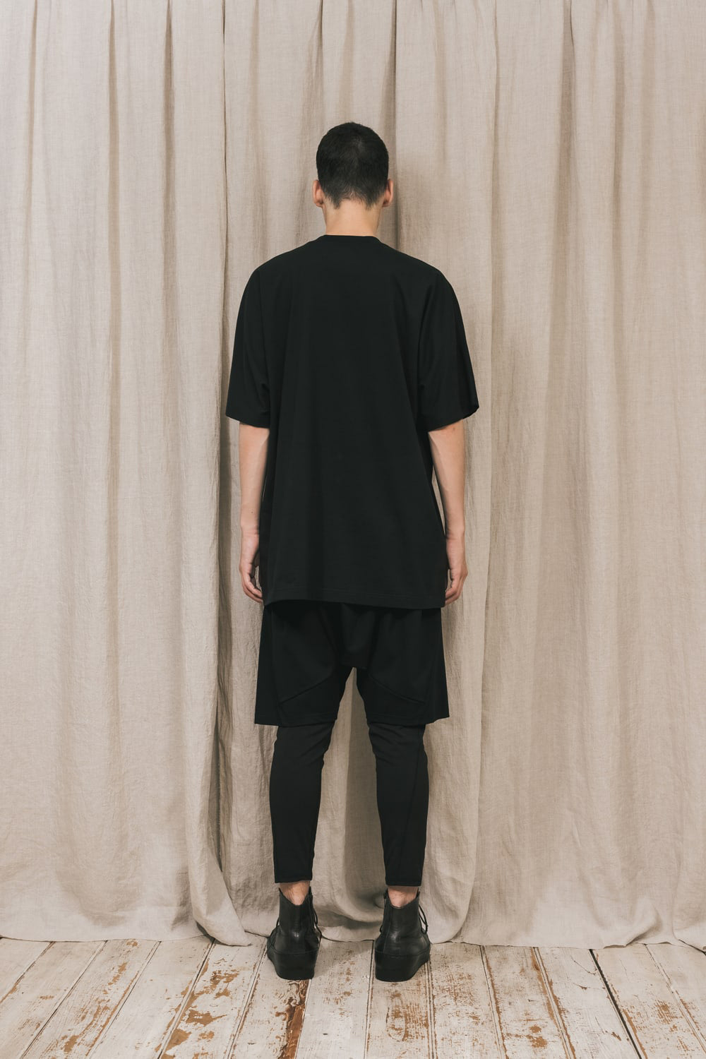 DISTORTION3 "Ryoya Nishimoto" Print Oversized T-shirt Black