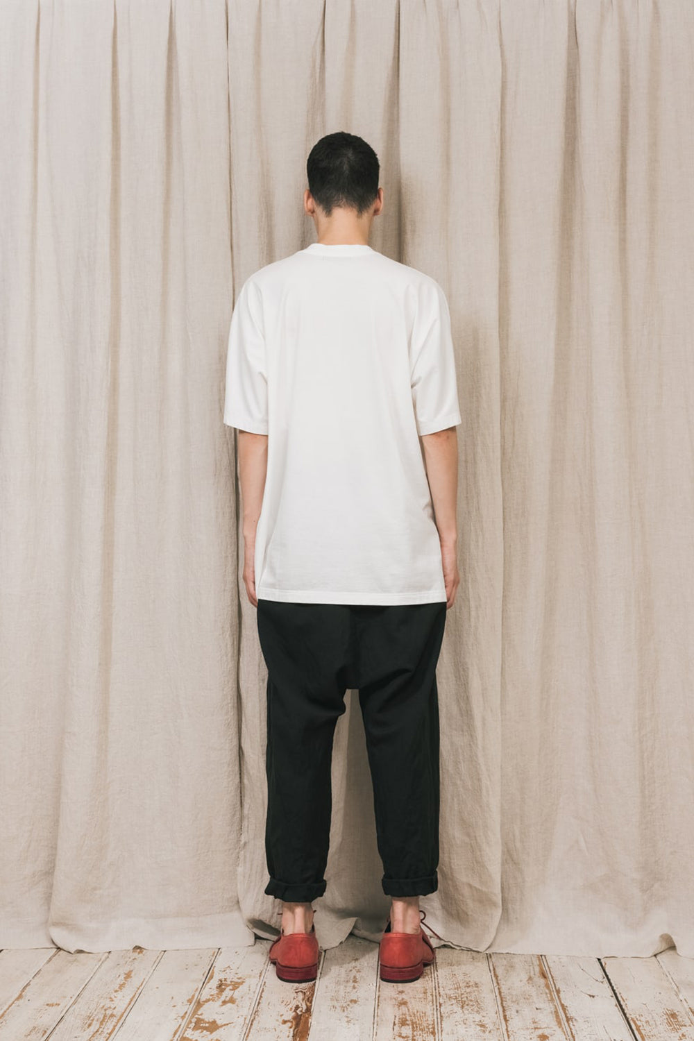 ディストーション3 "西本 浚也" プリント オーバーサイズTシャツ ホワイト