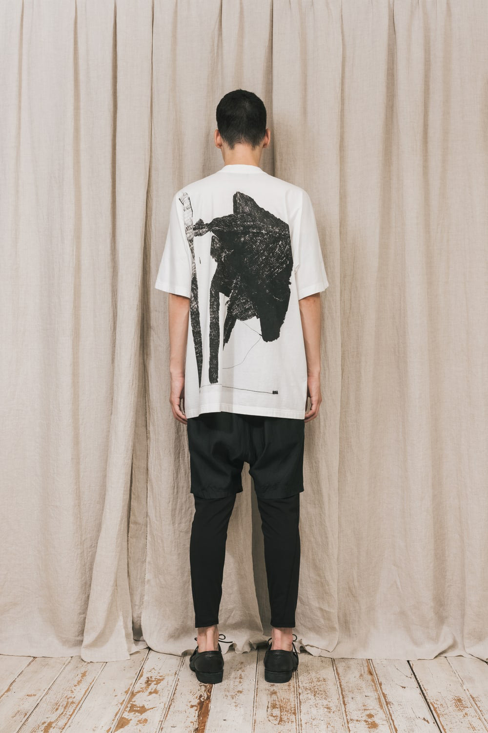 ディストーション3 "大路 裕也" プリント オーバーサイズTシャツ ホワイト